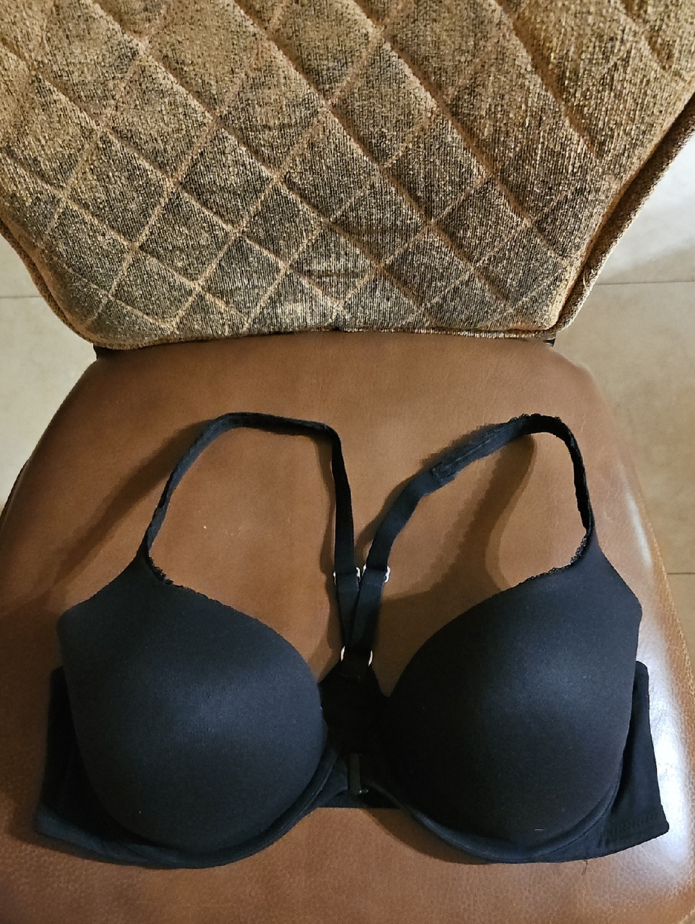 Victoria's Secret Racerback Demi T-Shirt Front Close Underwire Bra Lightly Lined